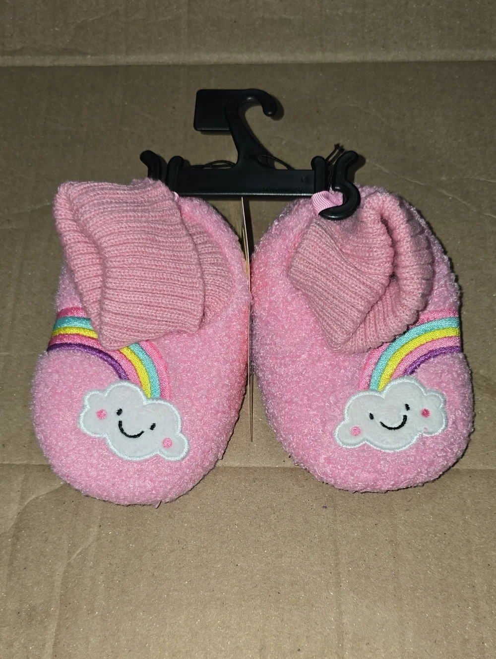Nwt Girls Wonder Nation Pink Rainbow Cloud Slippers